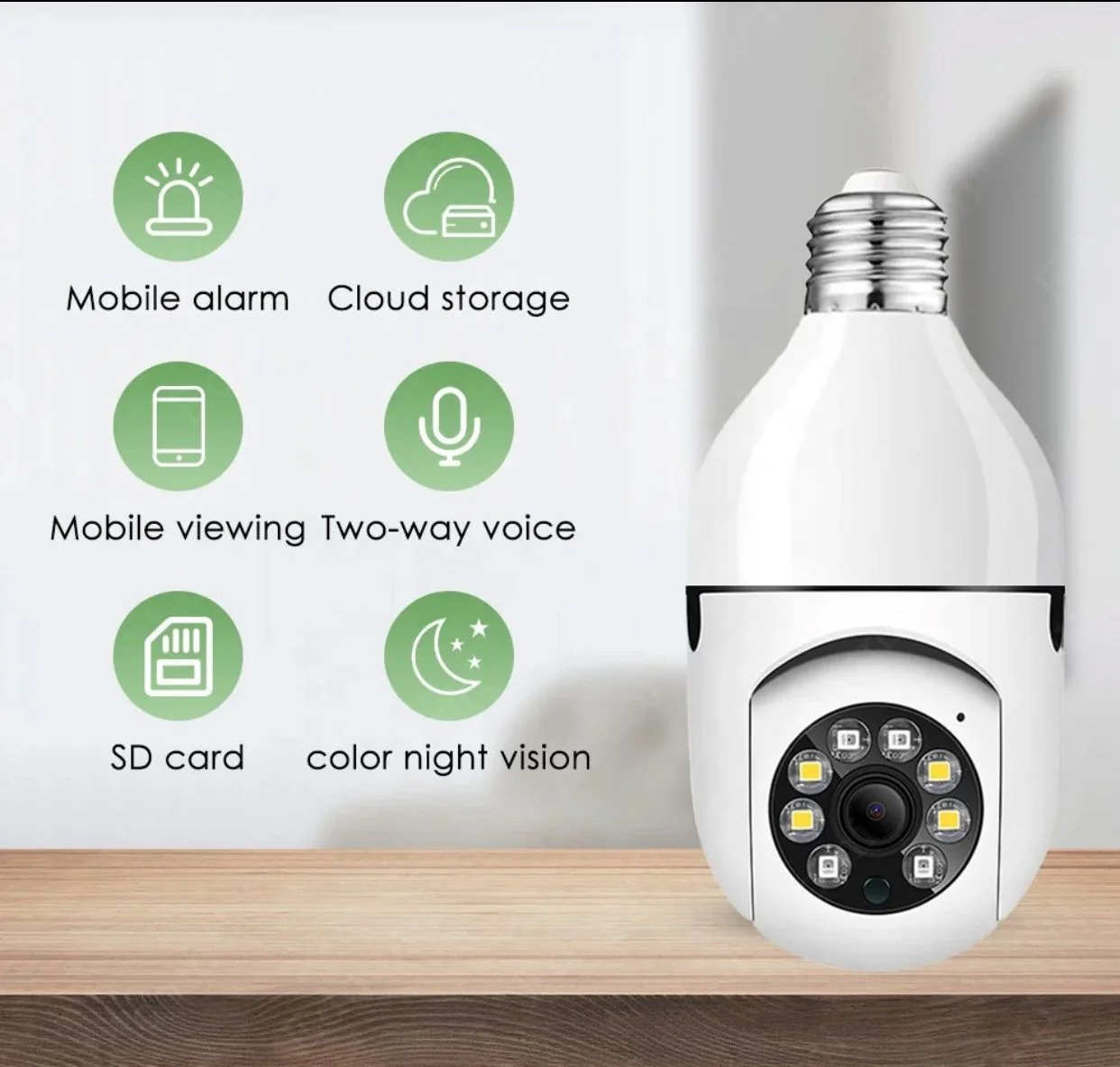 Caméra Ampoule Intelligente 360° WiFi - Sécurité et Surveillance à Domicile