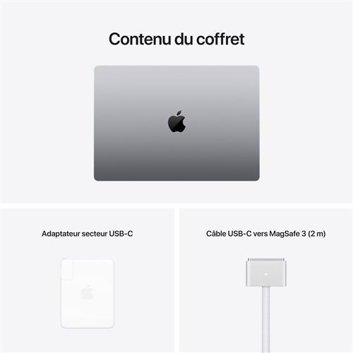 Apple MacBook Pro 16'' 512 Go SSD 16 Go RAM Puce M1 Pro CPU 10 cœurs GPU 16 cœurs 2021