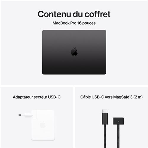 MacBook Pro 16pouces 2024 M4 ram 32go disque ssd 1tera carte graphique Apple silicone M4 pro Scellé